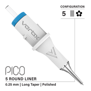 Vertix Pico 5 Round Liner PMU cartridge single needle